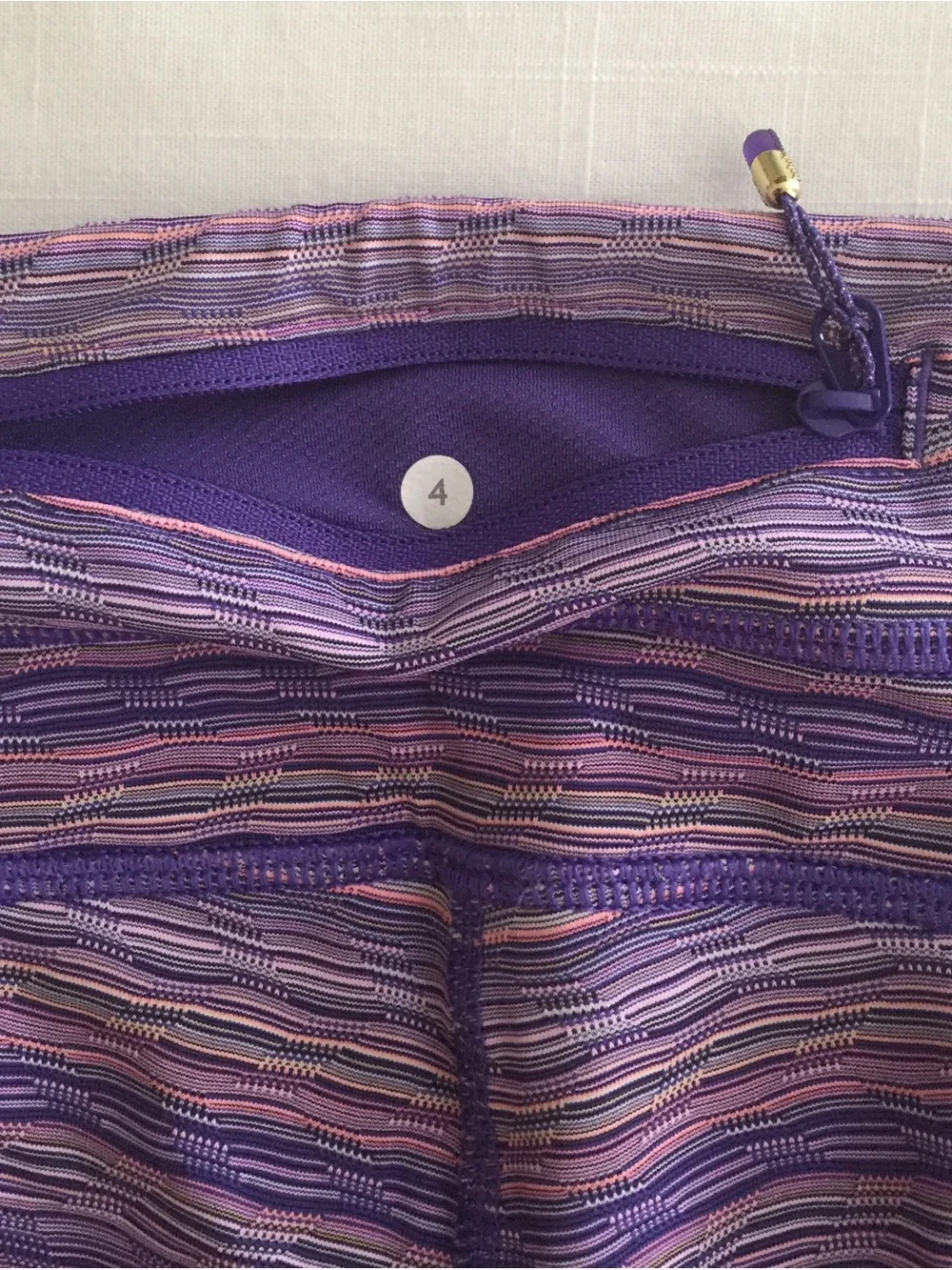 Archival Lululemon Run Inspire Crop II Luxtreme Purple Pink Space Dye Size 4